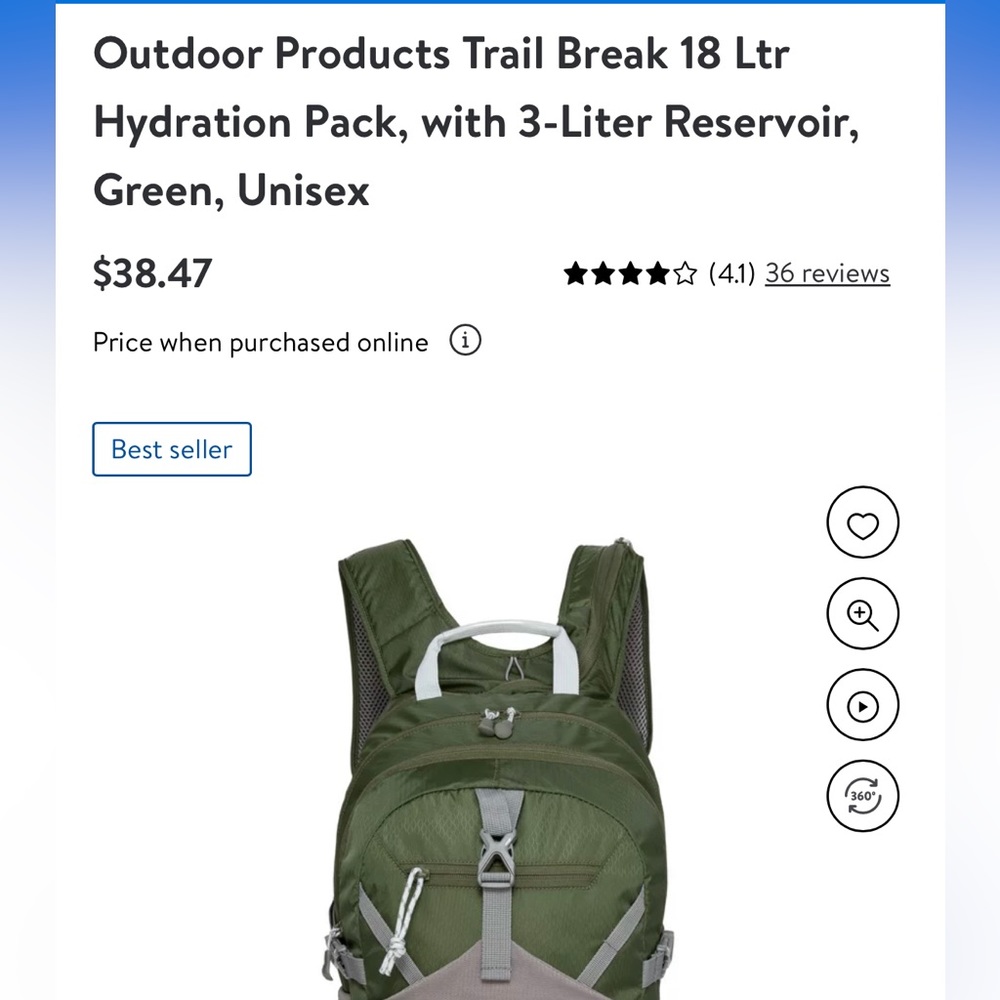 Outdoor Product 18Ltr Hydration Pack
